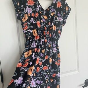 Floral Satin Dress M